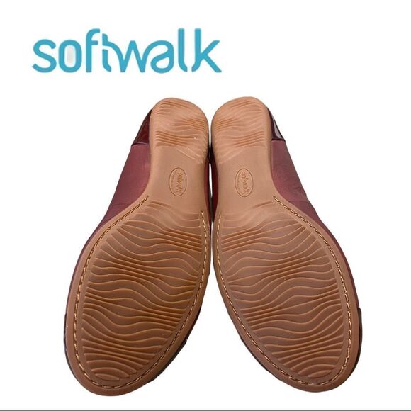 NEW SoftWalk Women's Sonoma Cap Toe Dark Red Patent Slip On Ballet Flats 9.5 - Picture 5 of 5